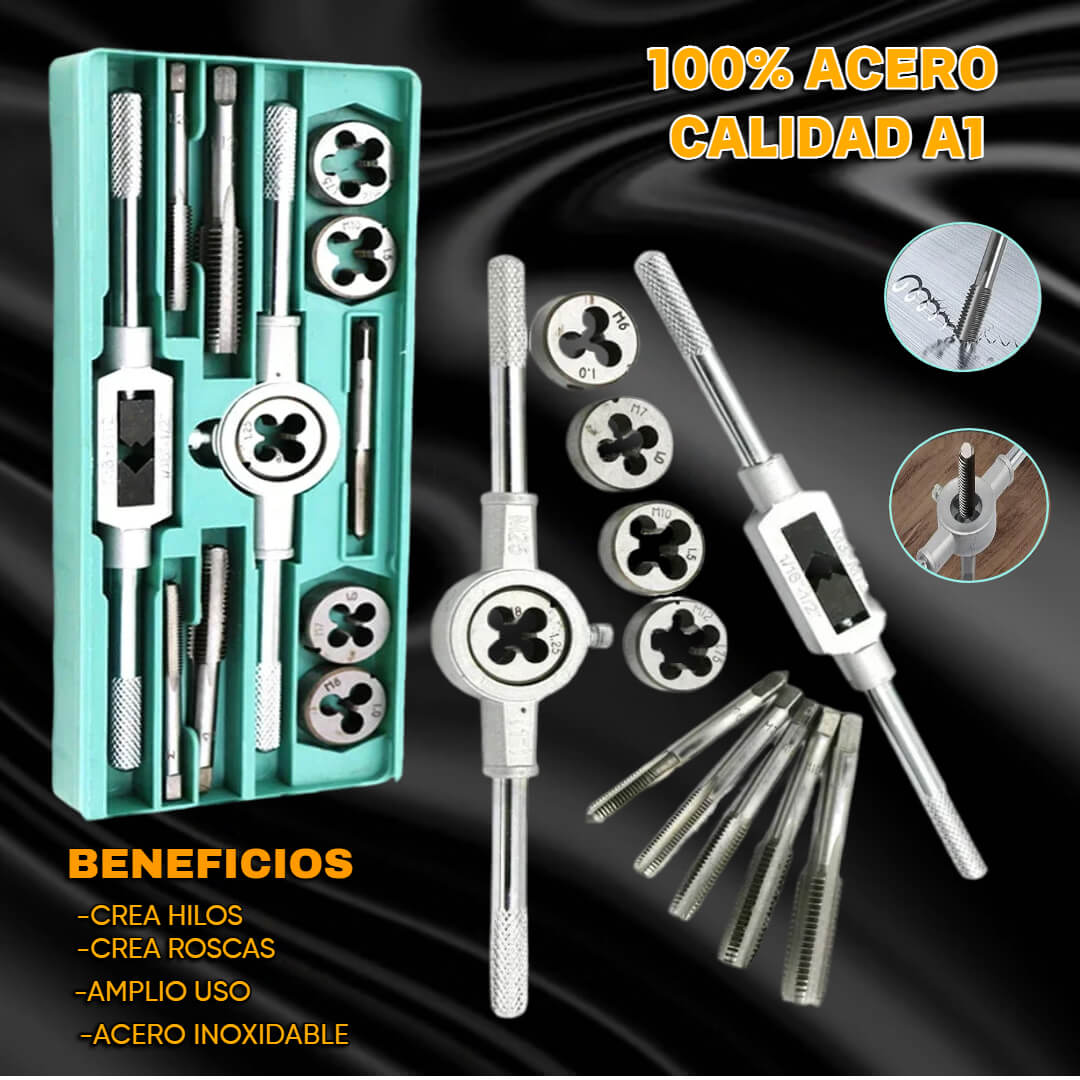 Kit Machos y Tarrajas 12Pcs Premium